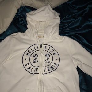 Hollister White Full Zip Hoodie